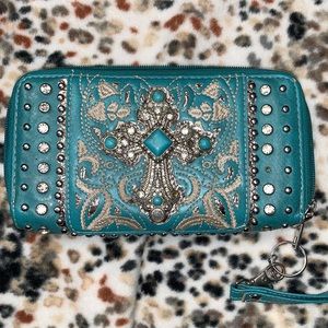 Cross turquoise wallet